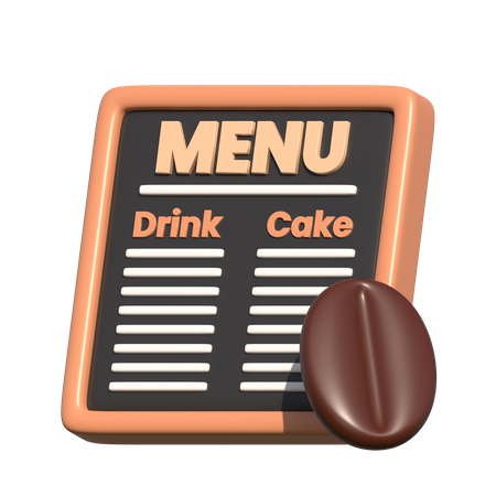 Cafe Menu  3D Icon