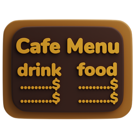 Cafe Menu  3D Icon