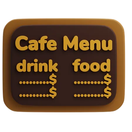 Cafe Menu  3D Icon