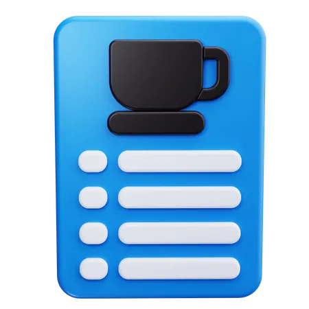 Cafe menu  3D Icon