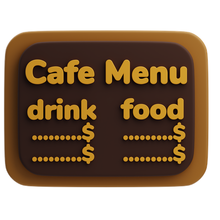 Menú de cafetería  3D Icon