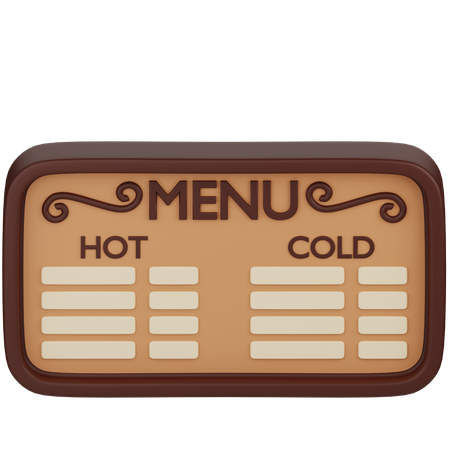 Cafe Menu Board  3D Icon