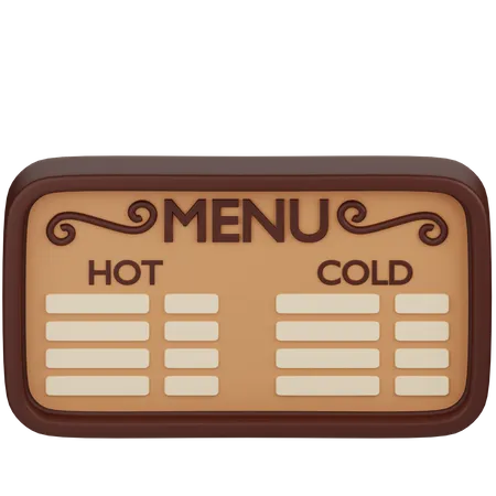 Cafe Menu Board  3D Icon