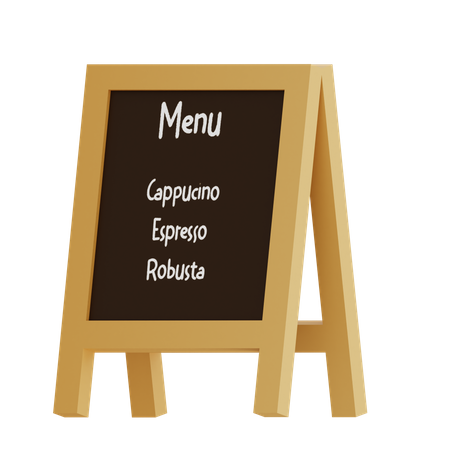 Cafe Menu Board  3D Icon