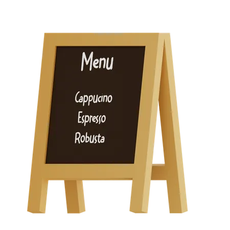 Cafe Menu Board  3D Icon