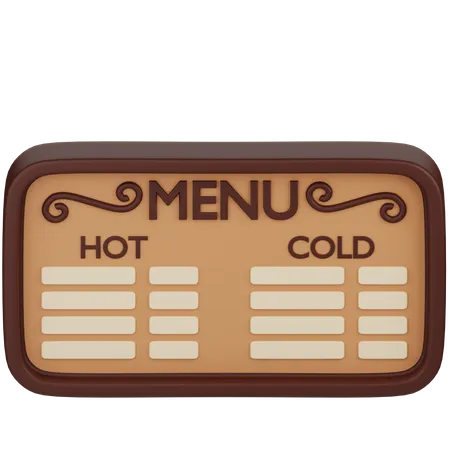 Cafe Menu Board 3D Icon
