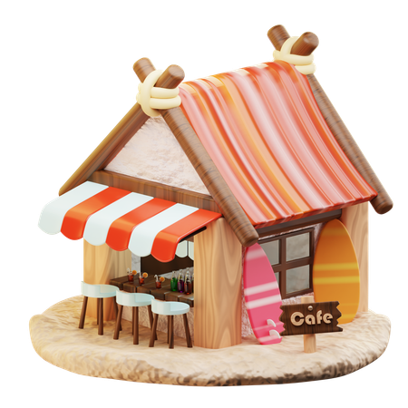 Café na praia  3D Icon