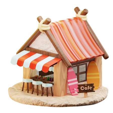 Cafe On The Beach  3D Icon
