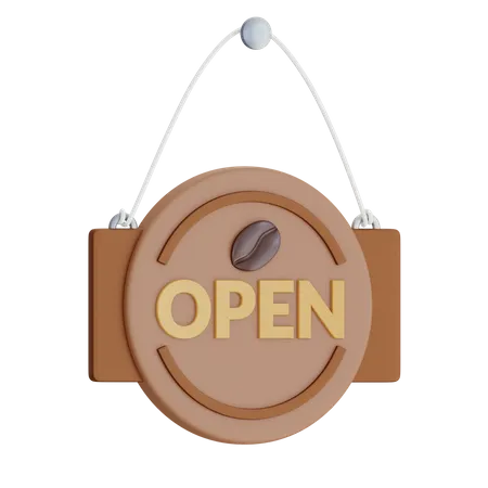 Cafe Open Board  3D Icon