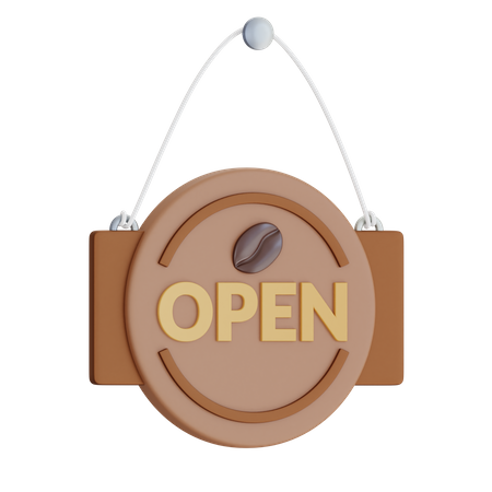 Cafe Open Board 3D Icon