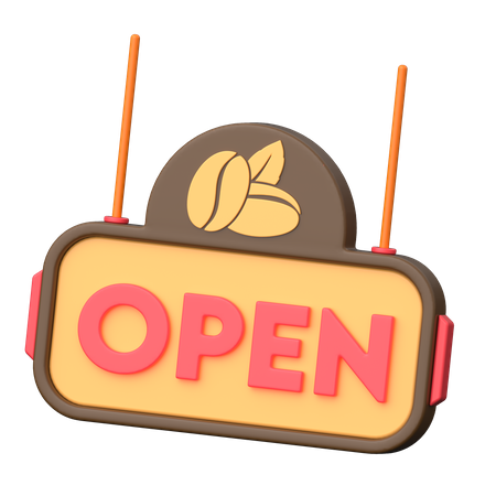 Café ouvert  3D Icon