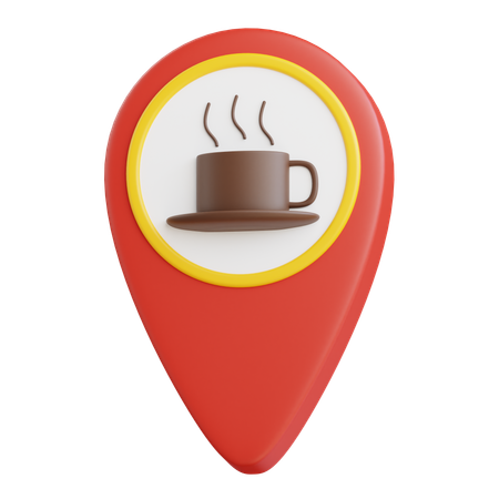 Épinglette d'emplacement de café  3D Icon