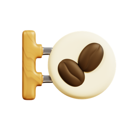 Letrero de cafe  3D Icon