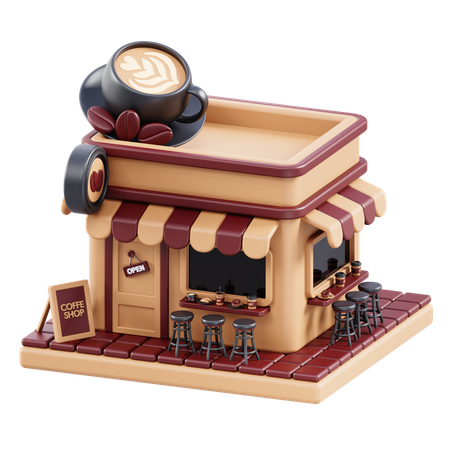 Tienda de cafe  3D Icon