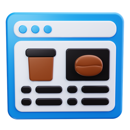 Cafe Website  3D Icon