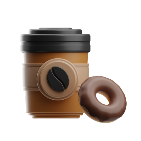 Cafe y donas  3D Icon