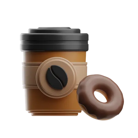 Cafe y donas  3D Icon