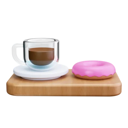 Cafe y donut  3D Icon