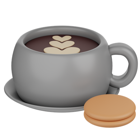 Café y galletas  3D Icon