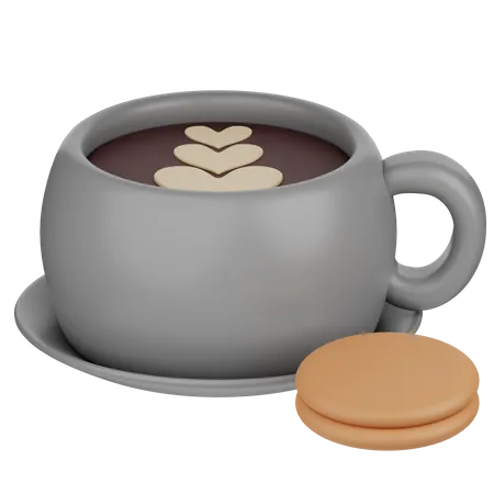 Café y galletas  3D Icon