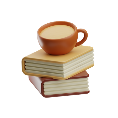 Café y libros  3D Icon