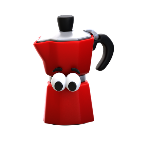 Dibujos animados de cafetera  3D Icon