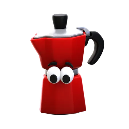 Dibujos animados de cafetera  3D Icon