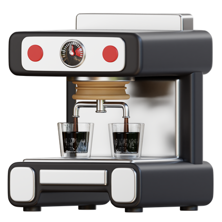 Cafetera de doble tiro  3D Icon