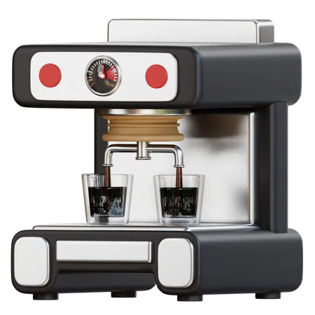 Cafetera de doble tiro  3D Icon