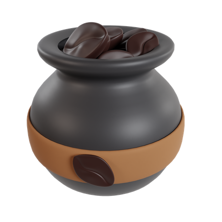 Olla de granos de cafe  3D Icon