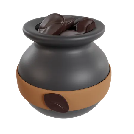 Olla de granos de cafe  3D Icon