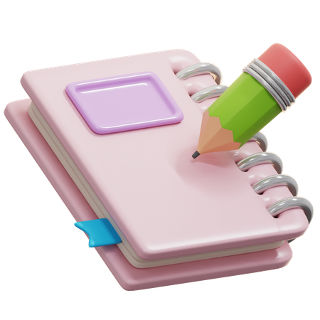 Cahier et crayon  3D Icon