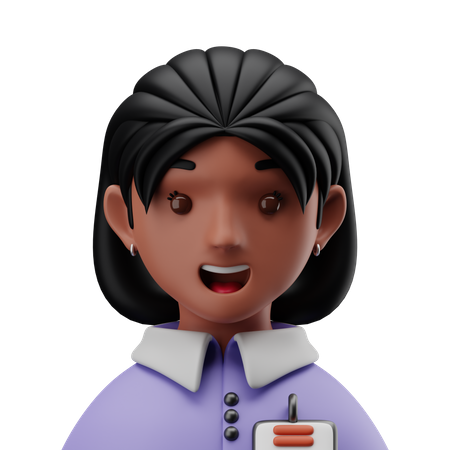Female Cashier 3D Illustration