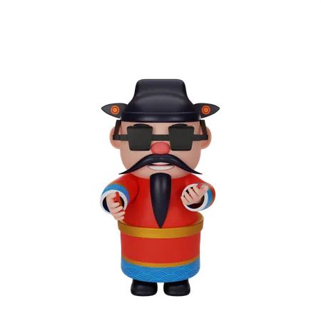 Cai Shen  3D Illustration