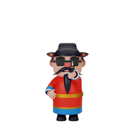 Cai Shen Smoking  3D Icon