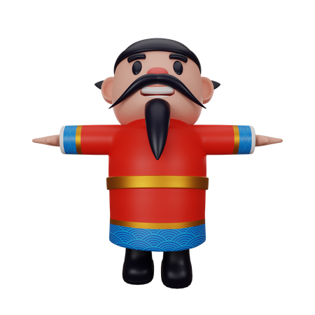 Cai Shen volant  3D Illustration