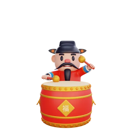 3 D Rendering Of God Of Wealth Chinese New Year Concept 3D Illustration