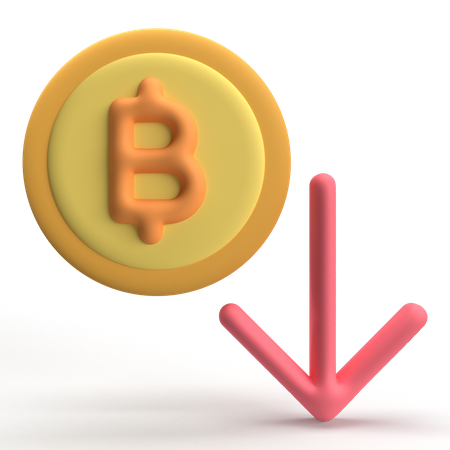 Caída de bitcoin  3D Icon