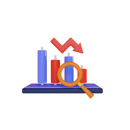 Caída del mercado financiero  3D Illustration