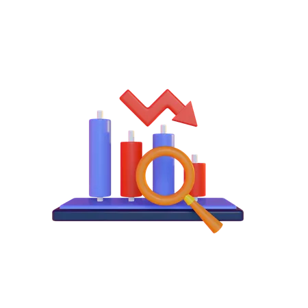 Caída del mercado financiero  3D Illustration