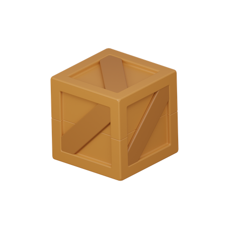 Boite en bois  3D Icon