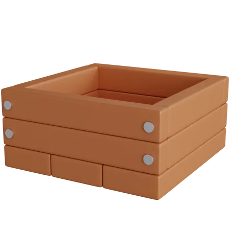Boîte à fruits en bois  3D Icon