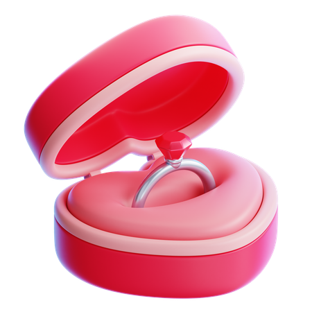Caixa de anel de coração  3D Icon