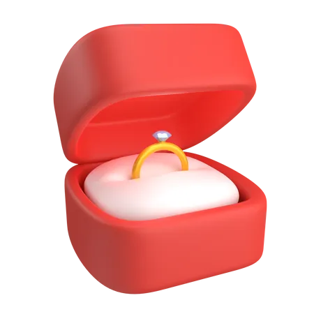 Caixa de anel de ouro  3D Illustration