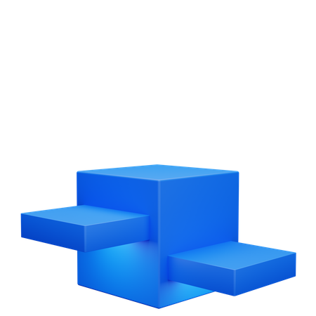Pódio da Caixa Azul  3D Icon
