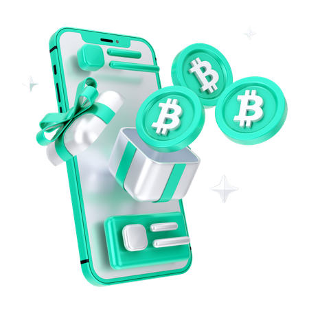 Caixa de bitcoin online  3D Icon