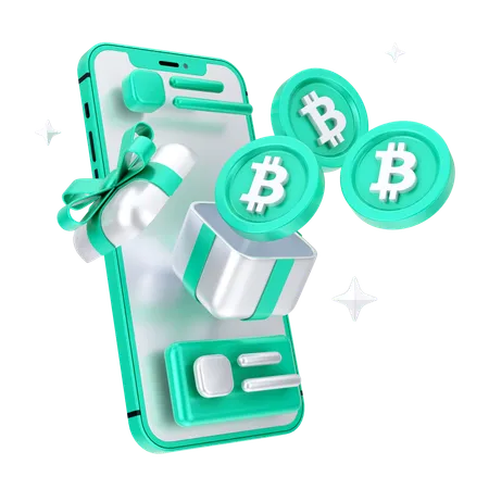 Caixa de bitcoin online  3D Icon