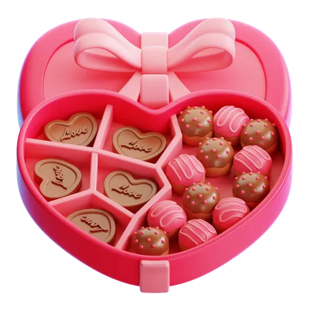 Caixa de coração de chocolate  3D Icon