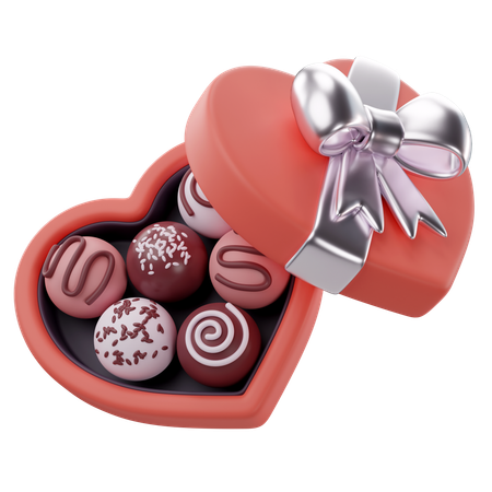 Caixa de chocolate coração  3D Icon