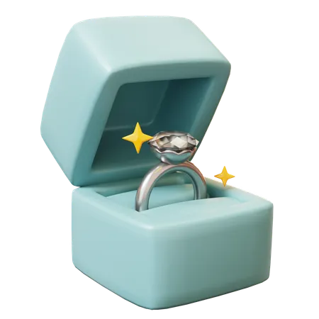 Caixa de aliança de casamento  3D Icon